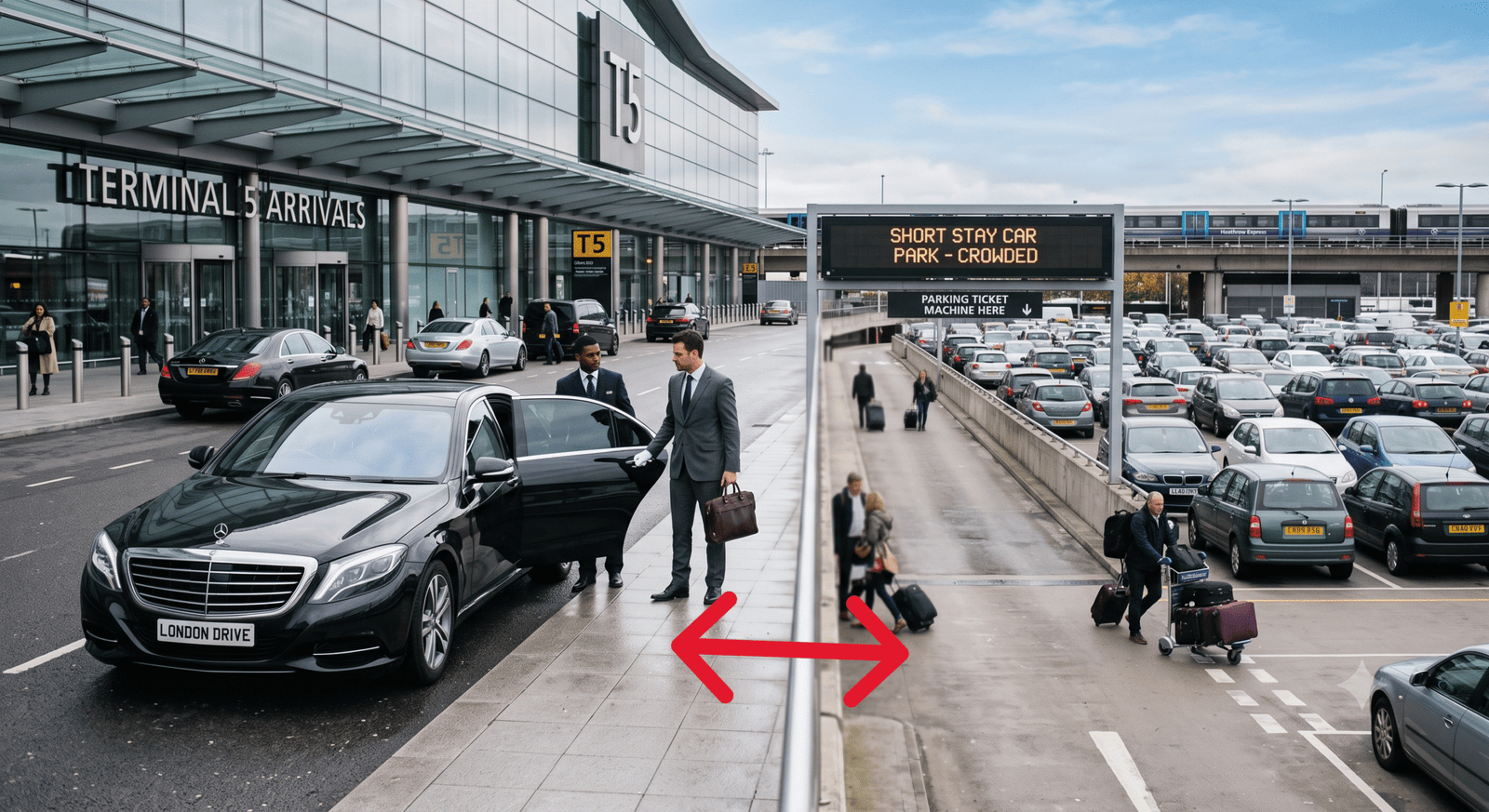 Executive car transfer vs Heathrow parking - London Airport Drive